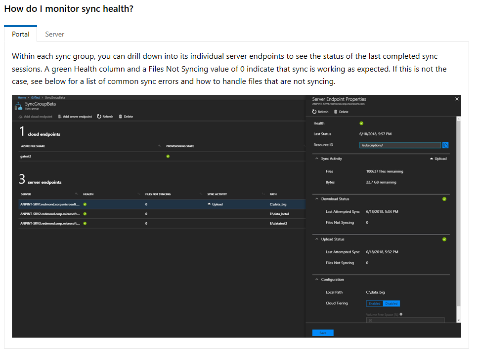 Monitoring Azure File Sync