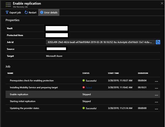 Moving to Azure Series – Error 78007 on deploying ASR agent