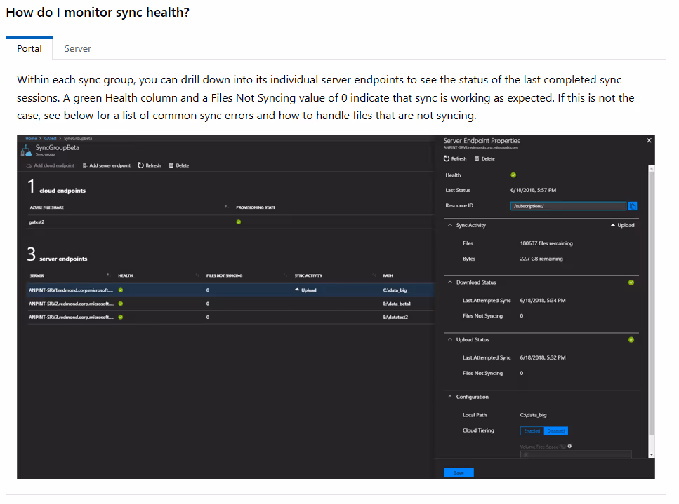 Monitoring Azure File Sync