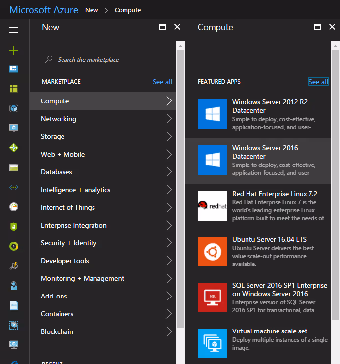 Creating Windows Server 2016 virtual machine on Azure