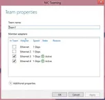 Modifying a NIC Team through GUI and PowerShell