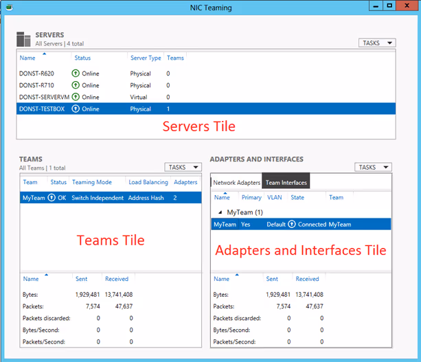 Creating a NIC teaming